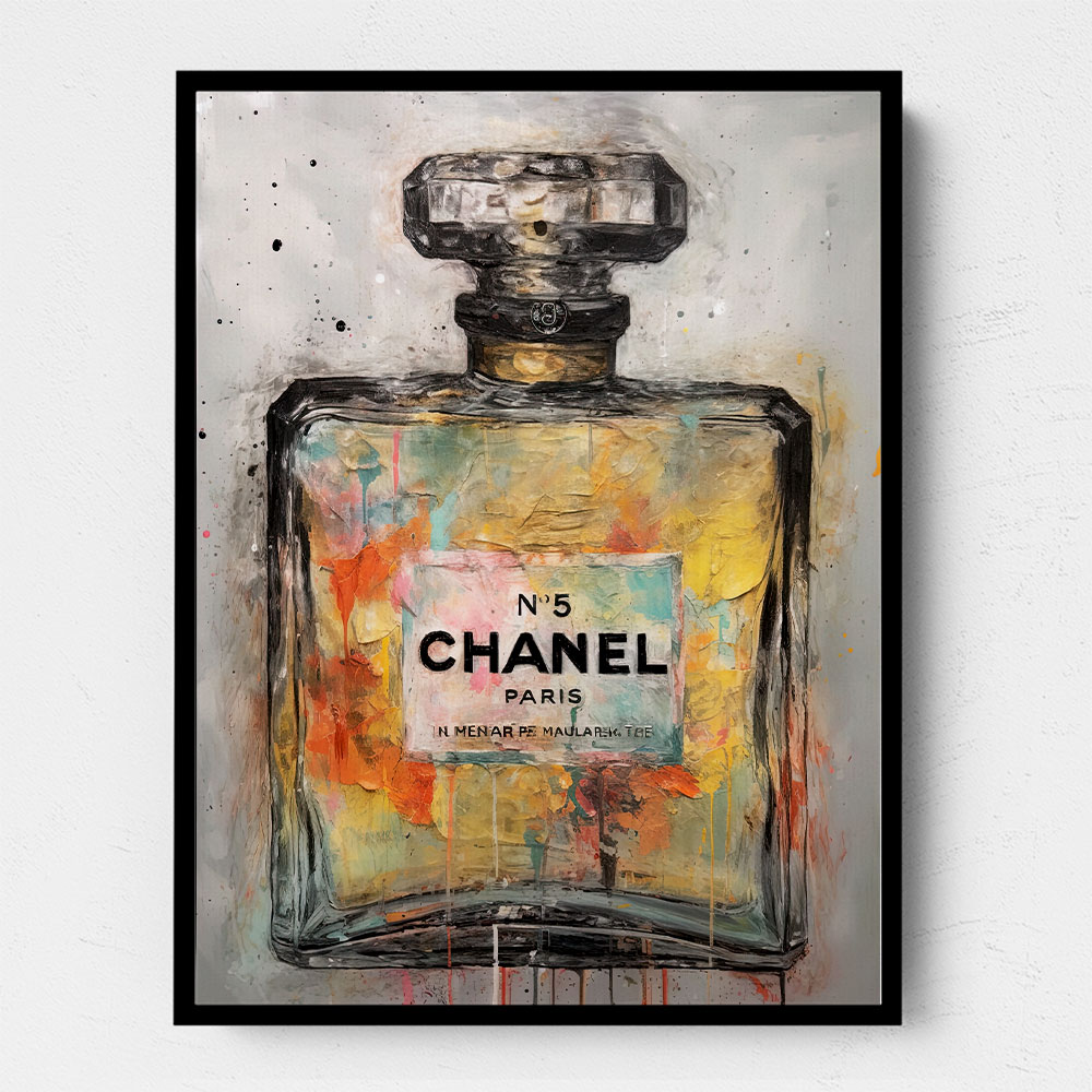 Chanel No 5 Abstract Grunge Wall Art